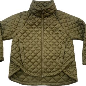 Athleta Olive Green Quilted Jacket Whisper Featherless Petite M